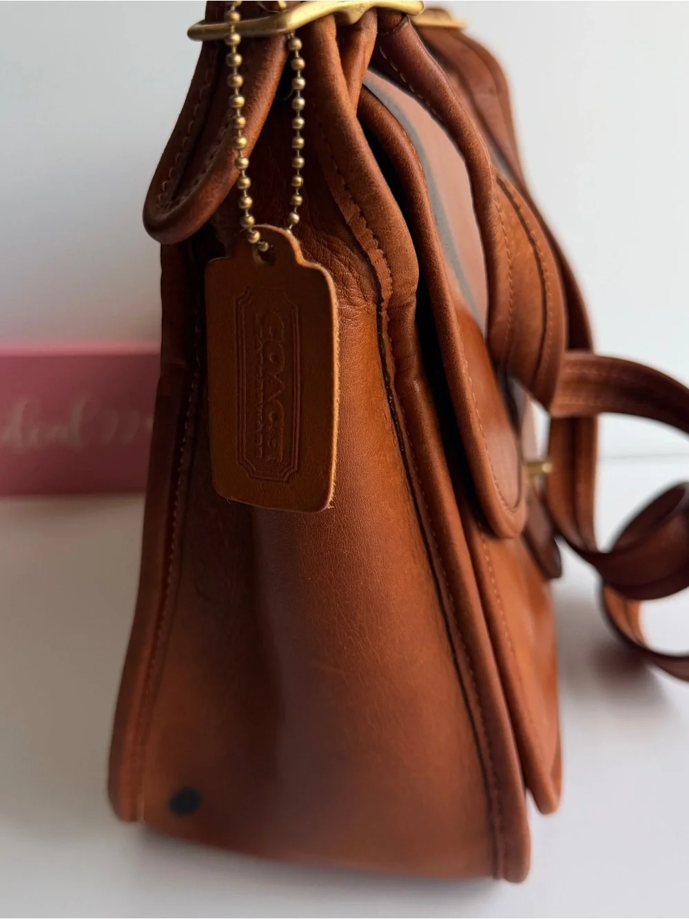Vintage Coach nyc British Tan Rambler Shoulder Bag